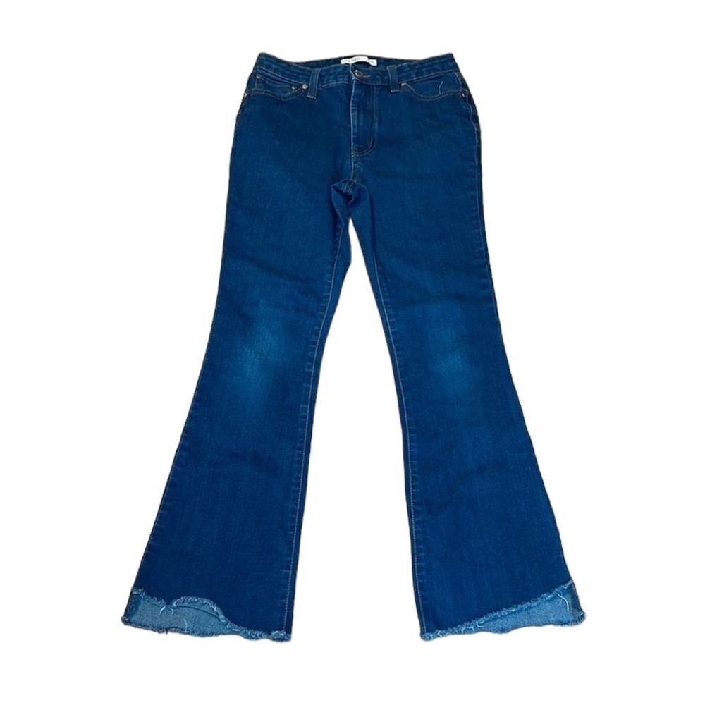 Nine West Kick Flares, blue, frayed raw hems, 2